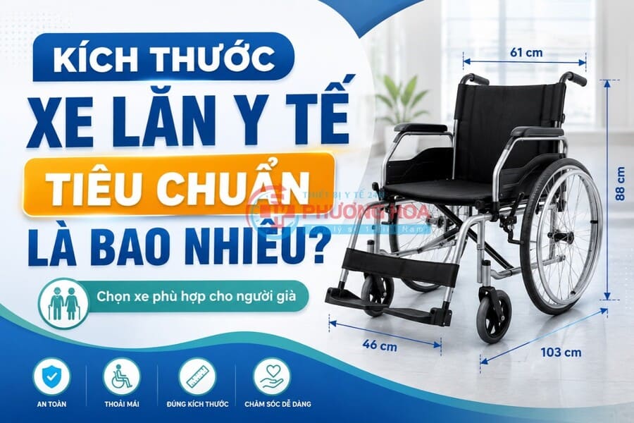 Kích thước xe lăn y tế 